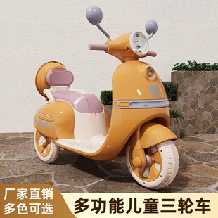 儿童电动摩托车三轮车小孩童车可坐人电瓶车大人双人遥控玩具车