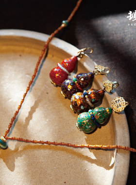 顿喜螺钿系列非遗大漆葫芦项链吊坠纯手工国风挂坠装饰送礼伴手礼