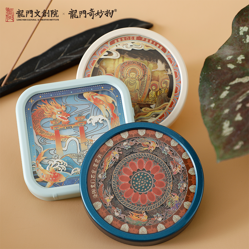 洛阳龙门石窟文创纸雕灯发光冰箱贴鲤跃龙门创意旅游纪念品伴手礼