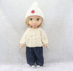 满56包邮洋娃娃衣服配件40厘米沙龙娃娃适用毛衣毛线帽长裤秋冬装