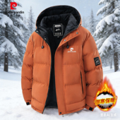 外套加厚保暖男士 冬装 高端棉袄 连帽棉衣男士 皮尔卡丹棉服冬季