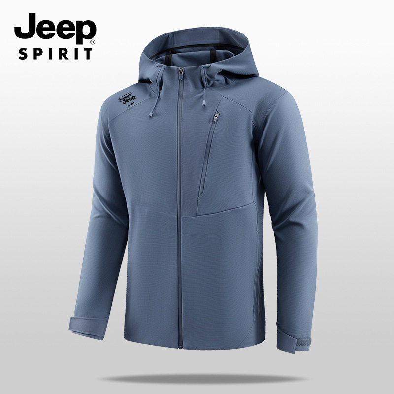 JEEP SPRIT软壳衣男女冲锋上衣防风连帽运动保暖滑雪登山服外套