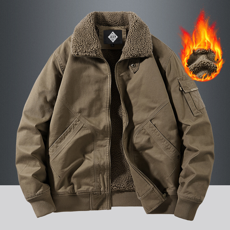 JEEPSPRIT加绒棉衣外套工装夹克