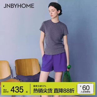 JNBYHOME江南布衣新品圆领修身家居服套装睡衣短袖简约外穿女
