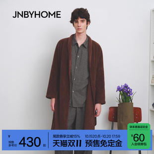 JNBYHOME江南布衣25年秋男女长袖 浴袍 系带睡袍柔软泡泡绒居家长款