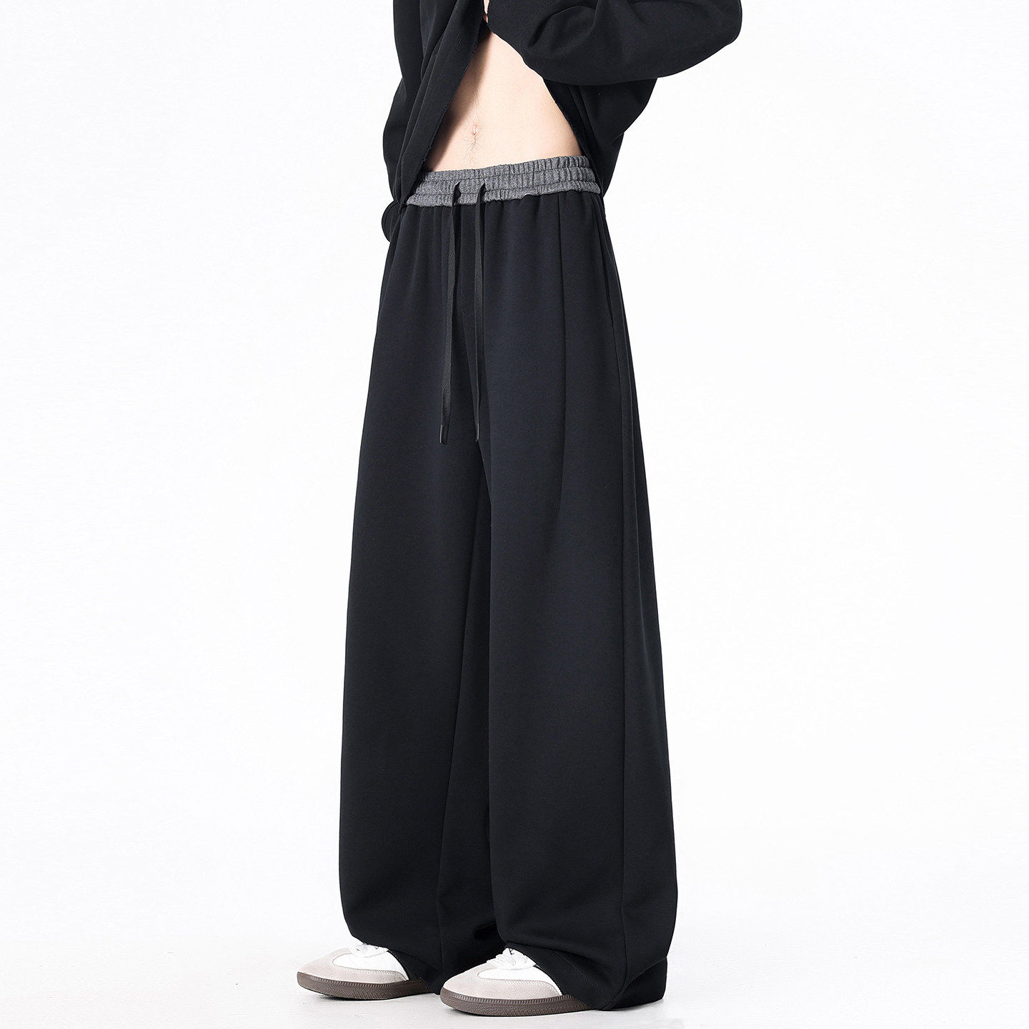 美式拼色运动卫裤男秋冬季潮牌直筒宽松加绒加厚休闲裤子,男装,休闲裤,淘宝优惠券,粉丝福利购,淘宝优惠卷