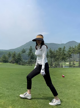 MG高尔夫女裤夏薄款裸感速干透气高弹修身防晒显瘦9分直筒球长裤