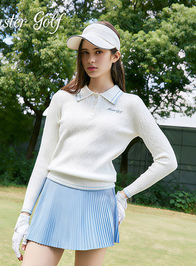 MG秋冬高尔夫女装POLO领长袖针织