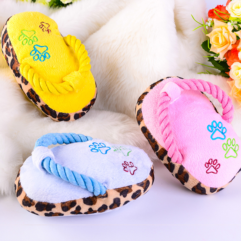 狗狗玩具毛绒发声拖鞋宠物泰迪比熊互动磨牙小型犬幼犬用品