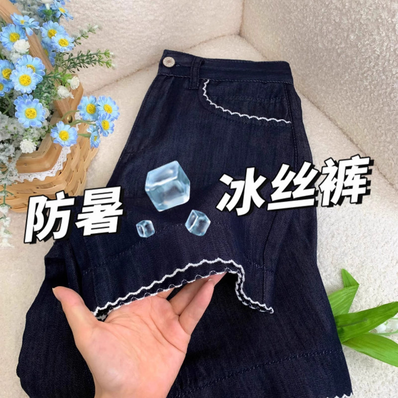 九分牛仔裤女2025新款女士夏季薄款夏天夏日短裤女夏高腰a字显瘦
