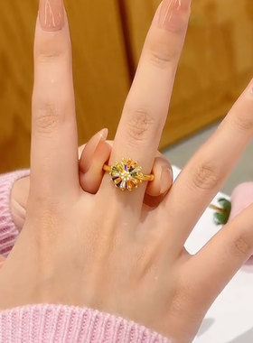 港式复古多彩烟花造型戒指秋冬款