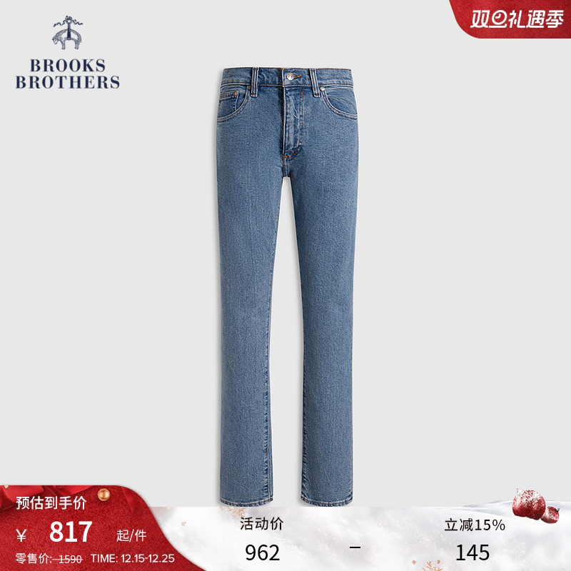 布克兄弟男士25夏新品布标牛仔裤