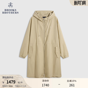 长款 Brooks 纯色休闲连帽薄款 布克兄弟女士秋冬新款 风衣 Brothers