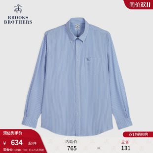 Brothers 条纹刺绣logo休闲衬衫 布克兄弟男士 款 秋季 Brooks