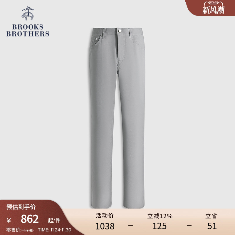 布克兄弟25男士弹力按扣长裤
