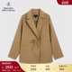 布克兄弟女士25秋冬新品 Brooks Brothers 绵羊毛抽绳老钱毛呢大衣