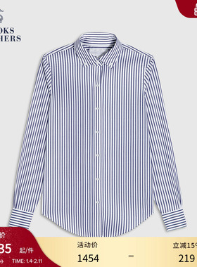 Brooks Brothers/布克兄弟女士25秋冬款supima棉拼色条纹衬衫