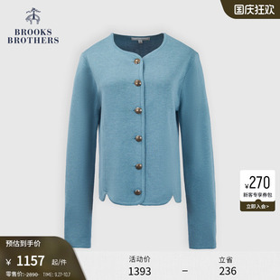 Brooks 布克兄弟女裝 秋冬純色金屬紐扣設計感針織開衫 Brothers