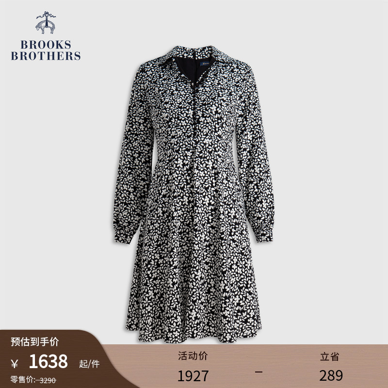 布克兄弟25女士植物剪影连衣裙