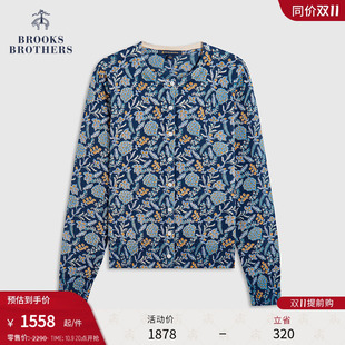 纯棉质感印花针织开衫 布克兄弟女士25早秋新品 Brothers Brooks