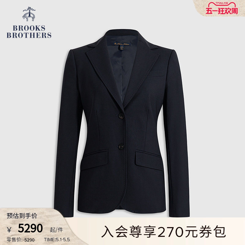 Brooks Brothers/布克兄弟女士秋冬新款绵羊毛明显装饰西装外套