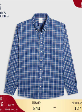 [易打理]Brooks Brothers/布克兄弟男士25新品supima棉格纹衬衫