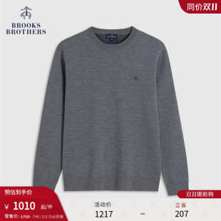 25秋冬新品 布克兄弟男士 绵羊毛圆领刺绣logo毛衣 Brothers Brooks