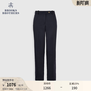 简约纯色双纽扣休闲裤 布克兄弟女士春夏款 Brothers Brooks