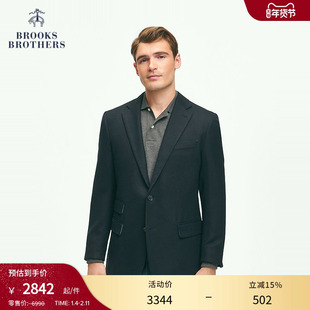 Brooks Brothers/布克兄弟男士秋冬款绵羊毛纯色修身商务西装
