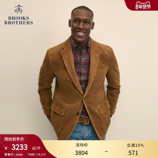 Brooks Brothers/布克兄弟男士25秋冬新品灯芯绒平驳领复古西装