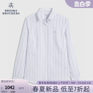 免烫棉质竖条纹长袖 Brooks 布克兄弟女士24春夏新款 Brothers 衬衫