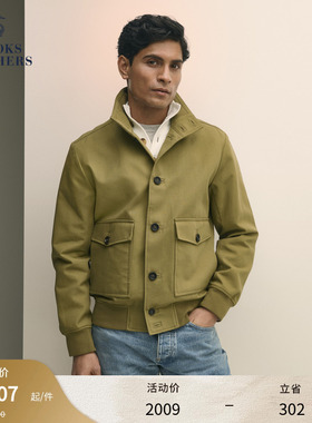 Brooks Brothers/布克兄弟男士春夏款纯棉巴恩风美式立领夹克外套