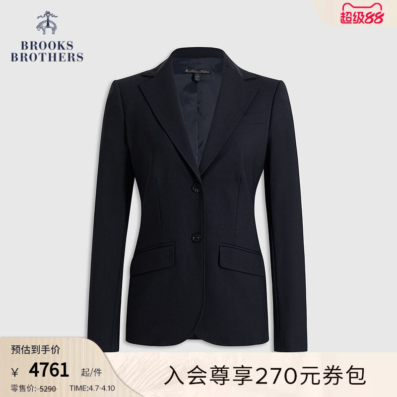 Brooks Brothers/布克兄弟女士秋冬新款绵羊毛明显装饰西装外套