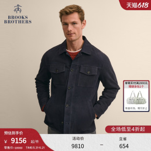Brooks Brothers/布克兄弟男士26春夏新品纯色翻领口袋夹克外套