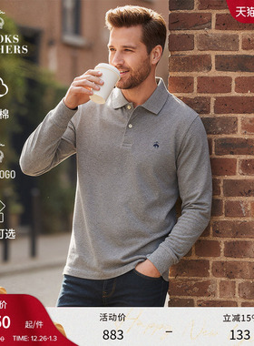 Brooks Brothers/布克兄弟男士25秋冬新品纯棉简约长袖polo衫
