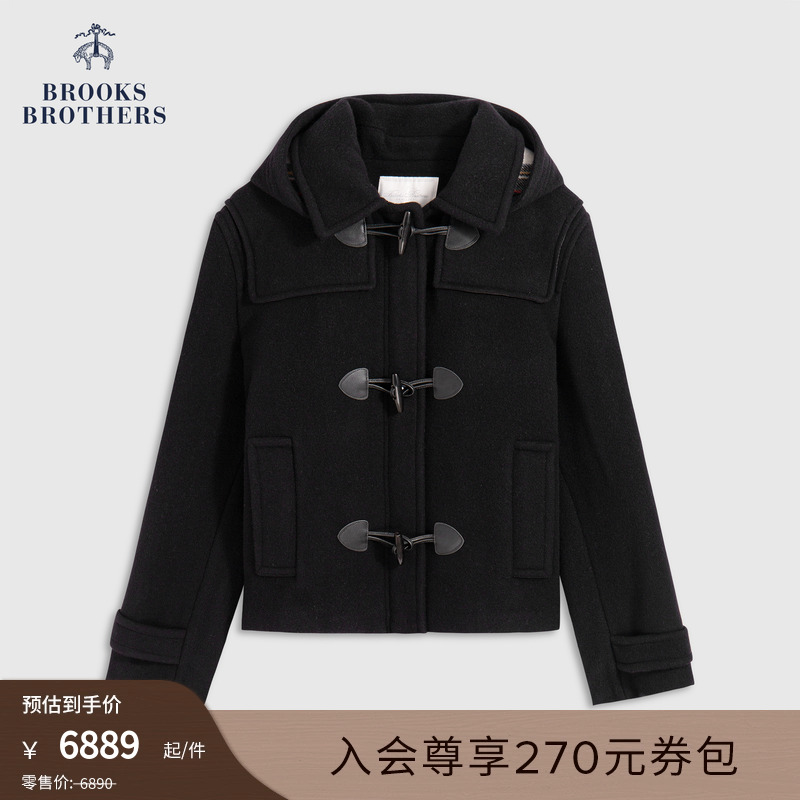 布克兄弟25女士羊毛牛角扣外套