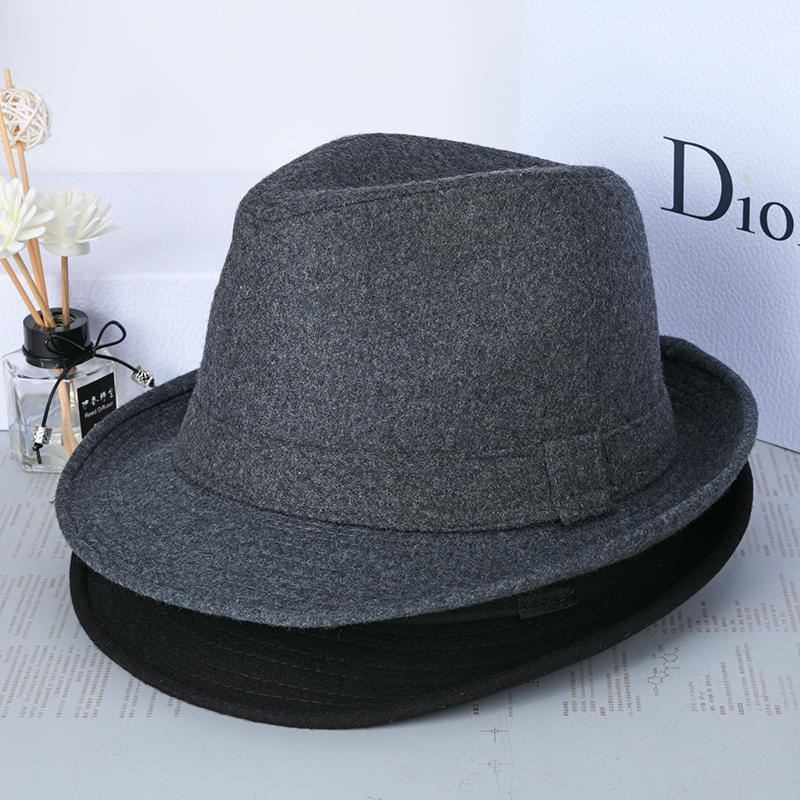 男士中老年秋冬季毛呢防晒遮阳帽