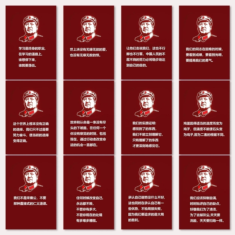 毛选名段贴纸红色伟人毛泽东语录