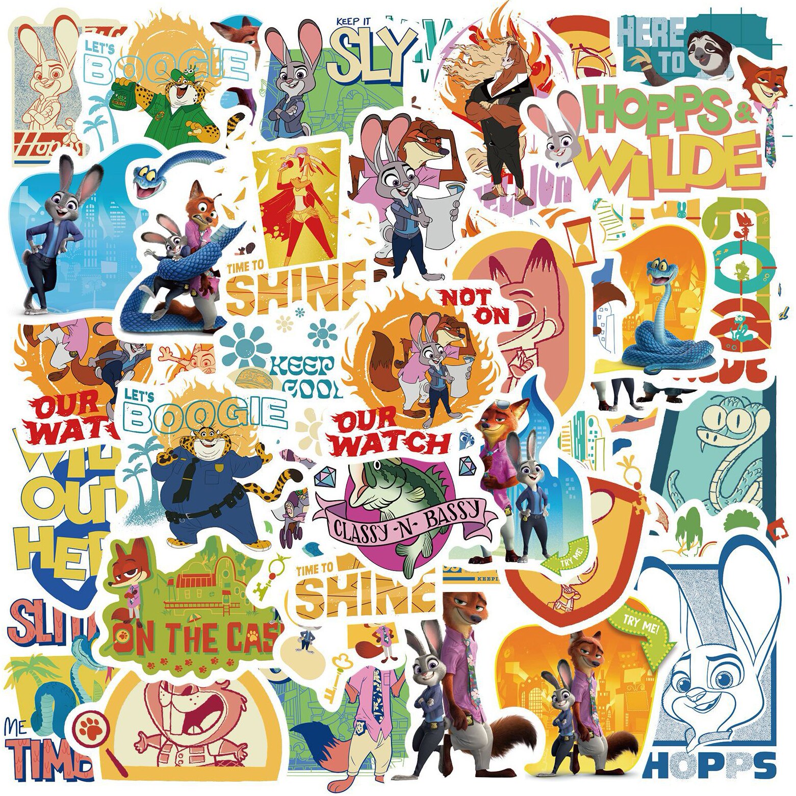 50张疯狂动物城2贴纸卡通动漫周边可爱装饰手机电脑平板防水贴画