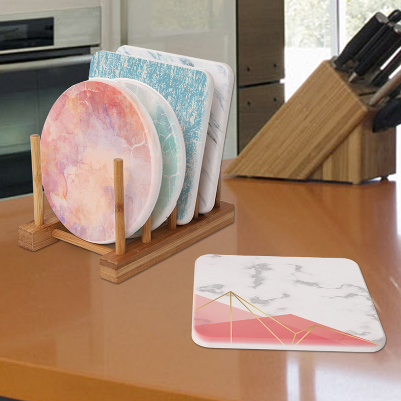 硅藻泥花纹厨房吸水天然汤锅杯垫