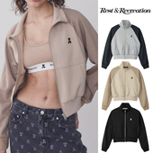 潮流小个子 休闲外套拉链RR夹克2025春季 韩国正品 rest拼色短款