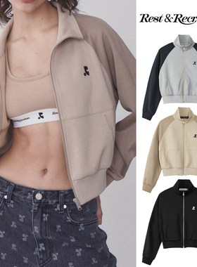 韩国正品rest拼色短款休闲外套拉链RR夹克2025春季潮流小个子