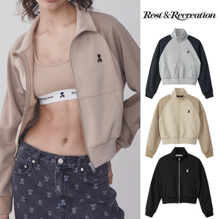 潮流小个子 休闲外套拉链RR夹克2025春季 韩国正品 rest拼色短款