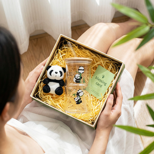 国潮熊猫水杯礼物礼盒装儿童六一儿童节伴手礼创意礼品