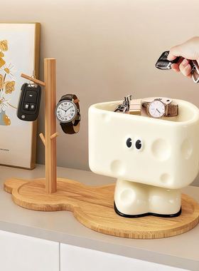卡通可爱陶瓷收纳盒玄关桌面装饰