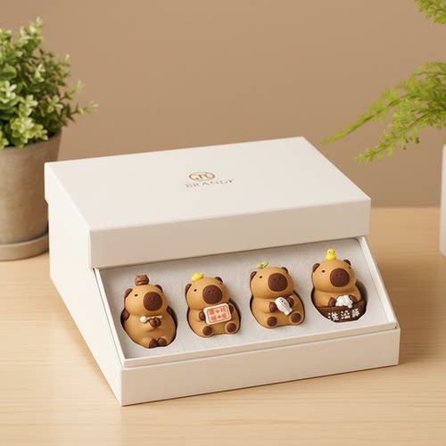 卡通动物树脂摆件礼盒送女友