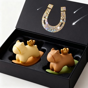 祝福装 礼盒装 饰品 风格 创意小马桌面摆件树脂工艺品新中式