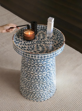 地中海风几何陶瓷茶几摆件