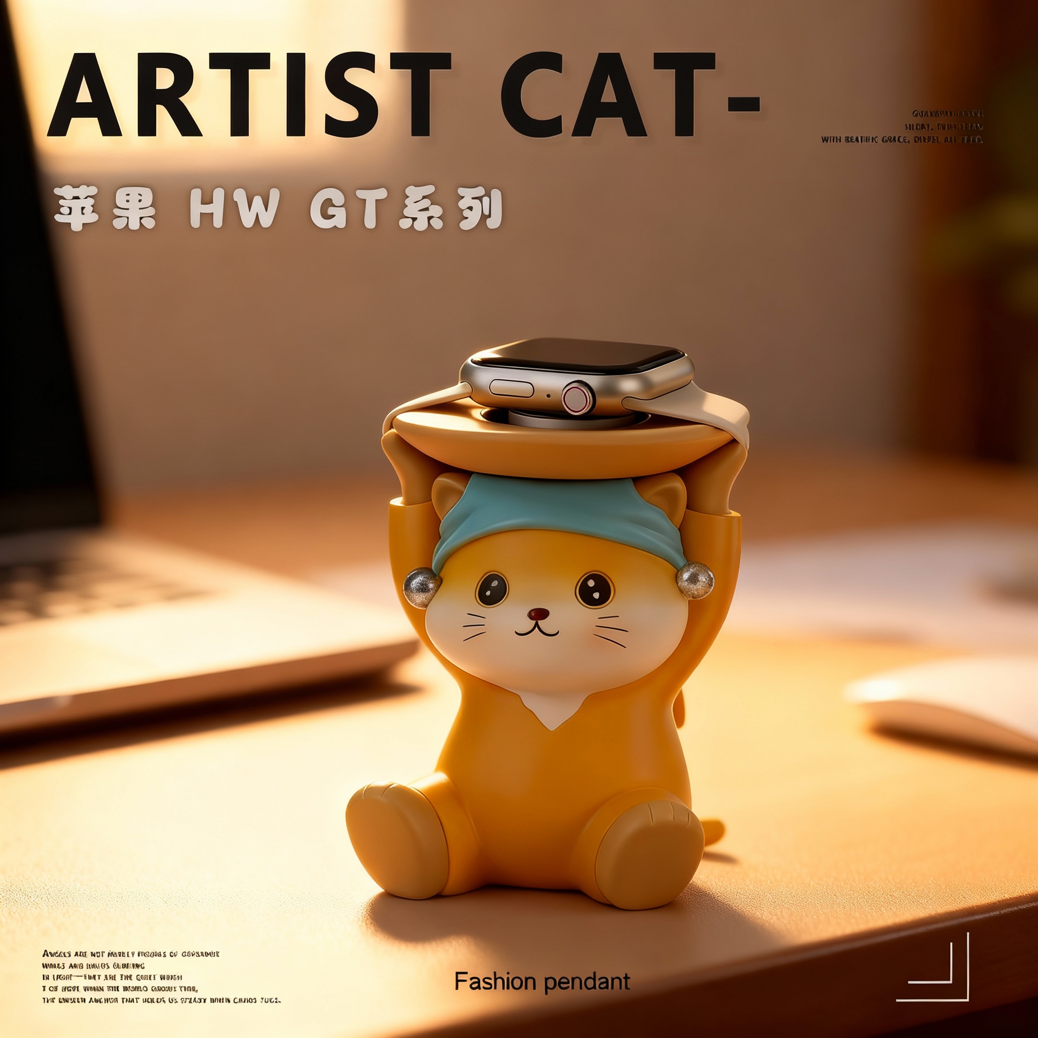 苹果手表支架招财猫可爱摆件