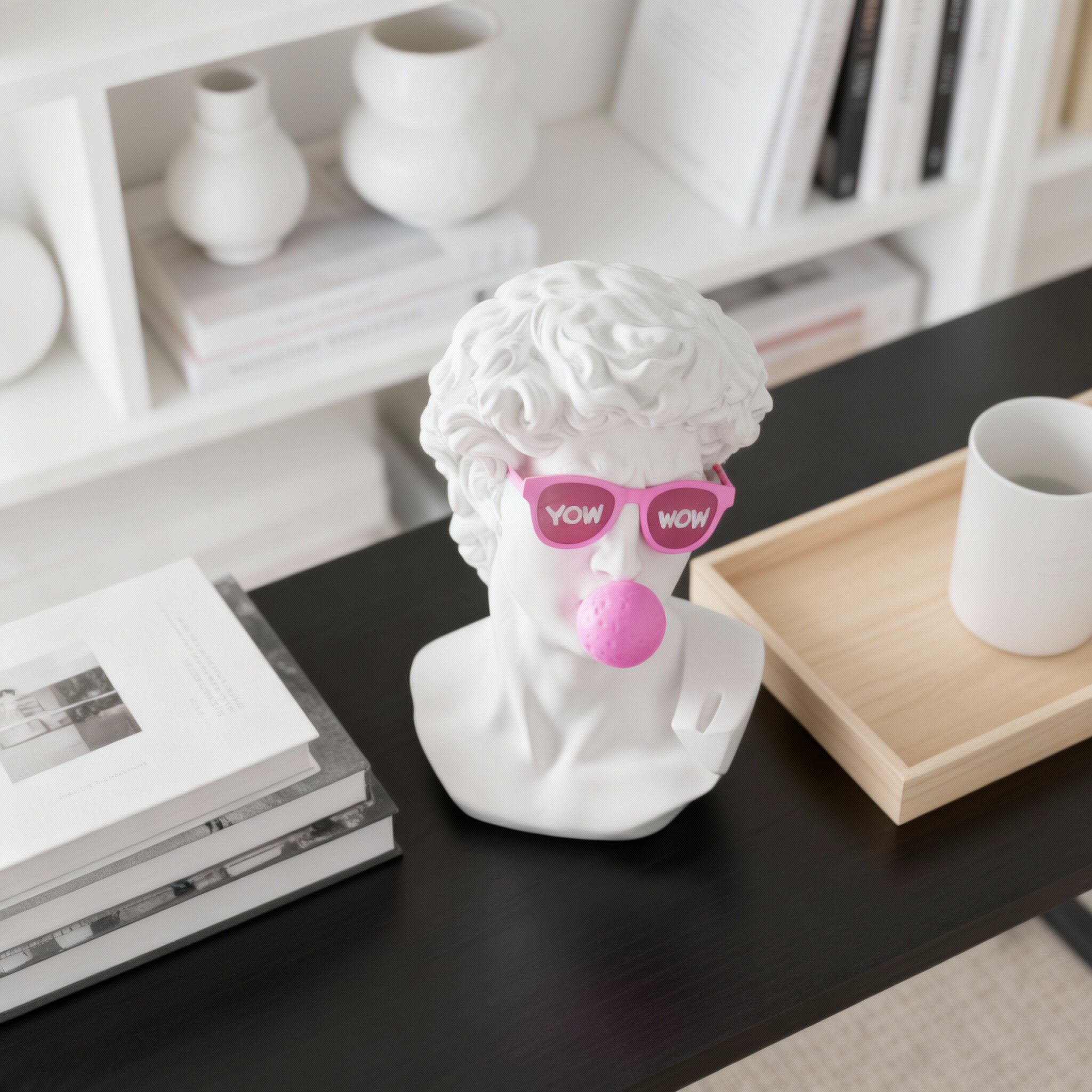 北欧风大卫头像树脂雕塑摆件客厅装饰品创意搞怪艺术摆设